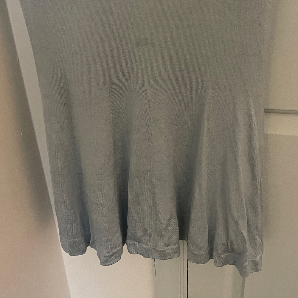 Ralph Lauren Blue Label Silk Short Sleeve Fitted Midi Dress Dusty Blue - Medium - Picture 8 of 16